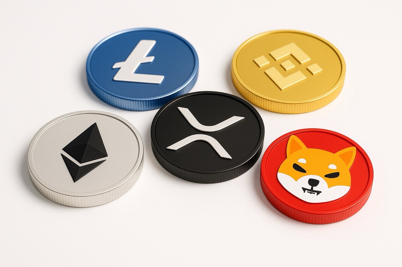 altcoins in coinform with white background.